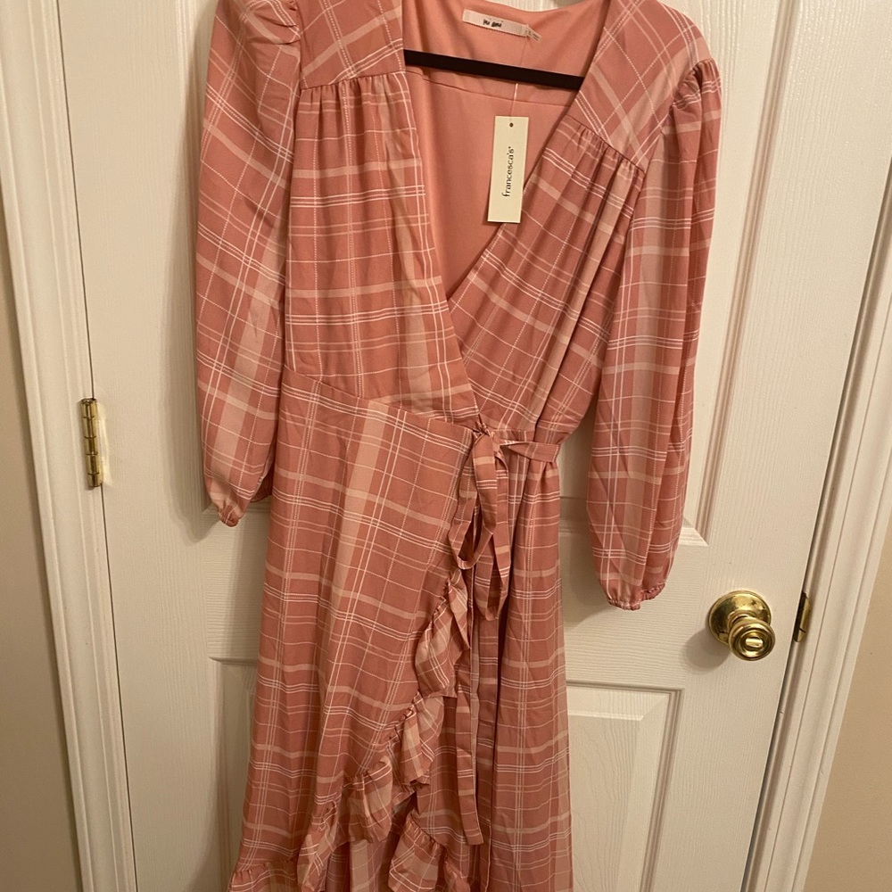 Francesca’s high low wrapped dress.
